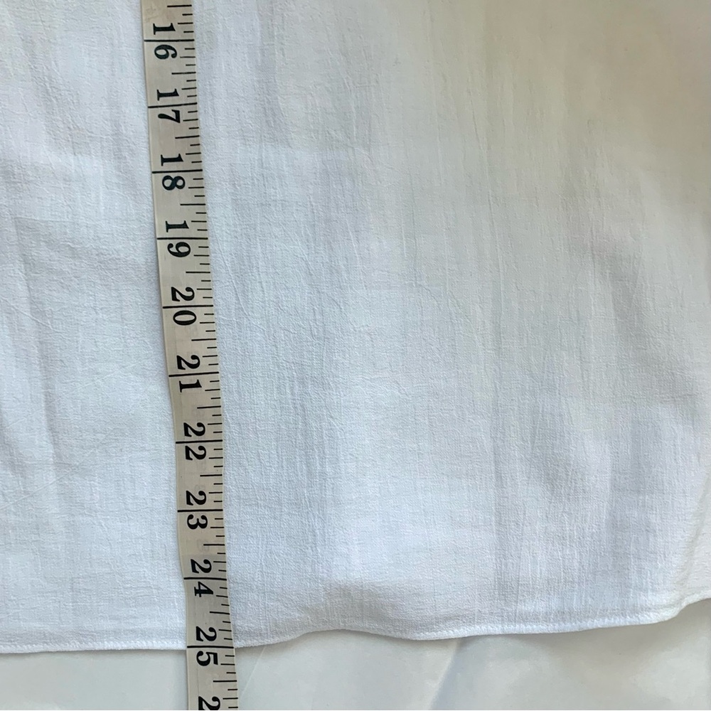 Vince Rib Knit Trim Sleeveless V Neck Gauzy Cotton Top in Optic White MED - Picture 13 of 16